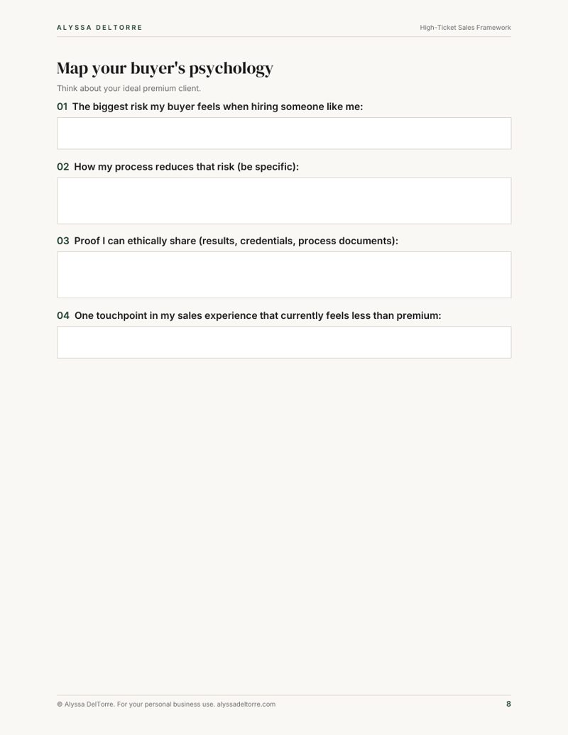 High-Ticket Sales Framework sample page